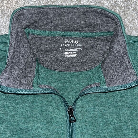 Sage Green Polo by Ralph Lauren T neck Long sleeve sweater sweatshirt L w/pony - Picture 3 of 5